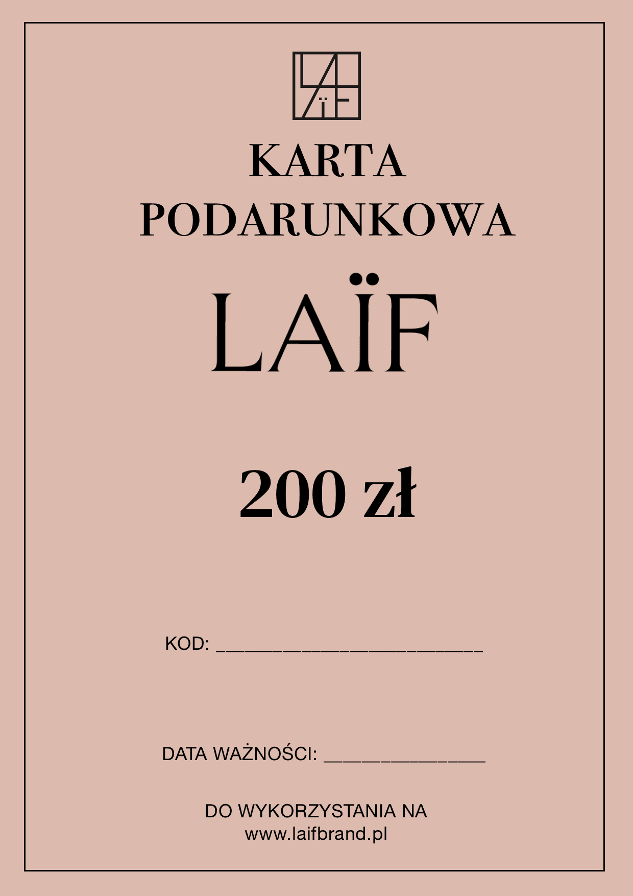 Karta podarunkowa/prezentowa LAÏF