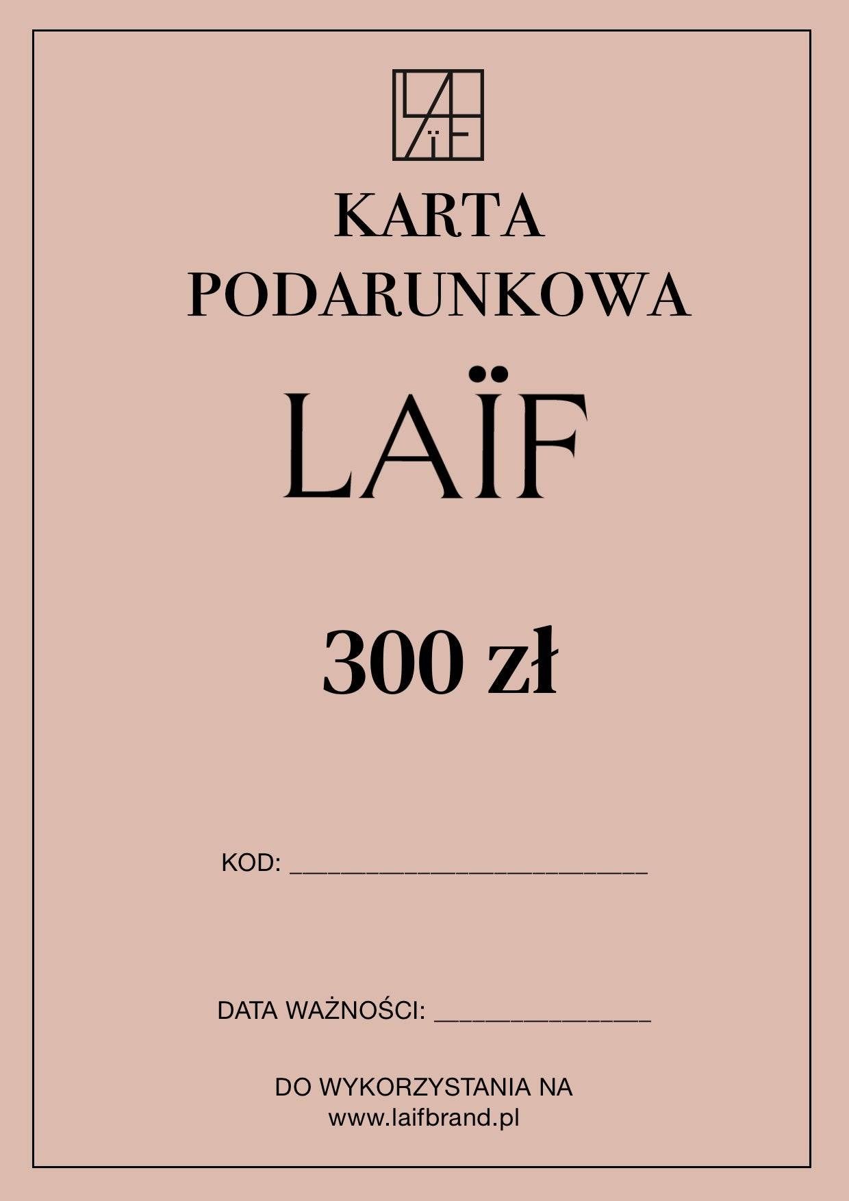 Karta podarunkowa/prezentowa LAÏF