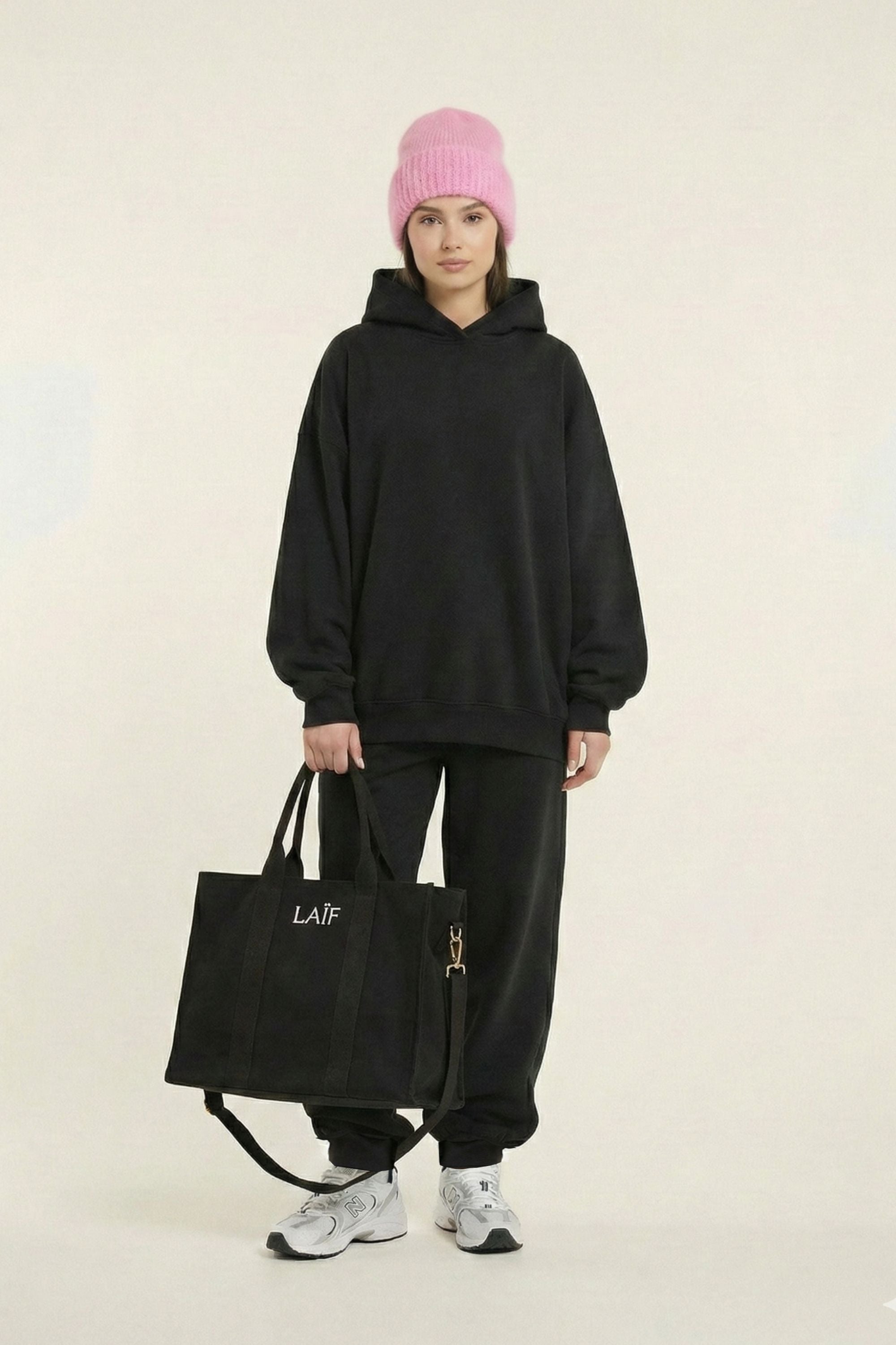 Soft Hoodie - czarna bluza z kapturem premium anty-piling