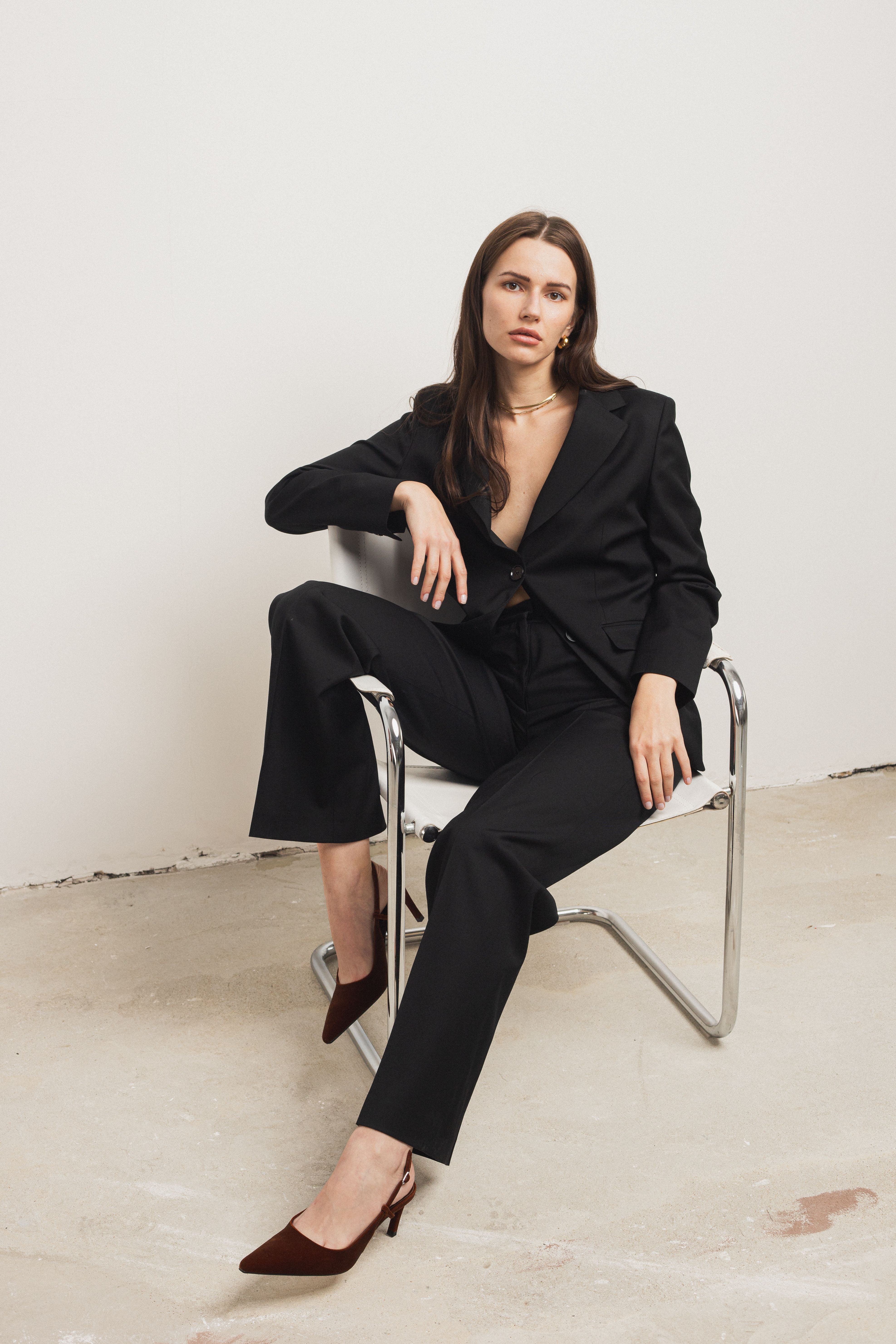 Wełniana jednorzędowa marynarka damska Grace