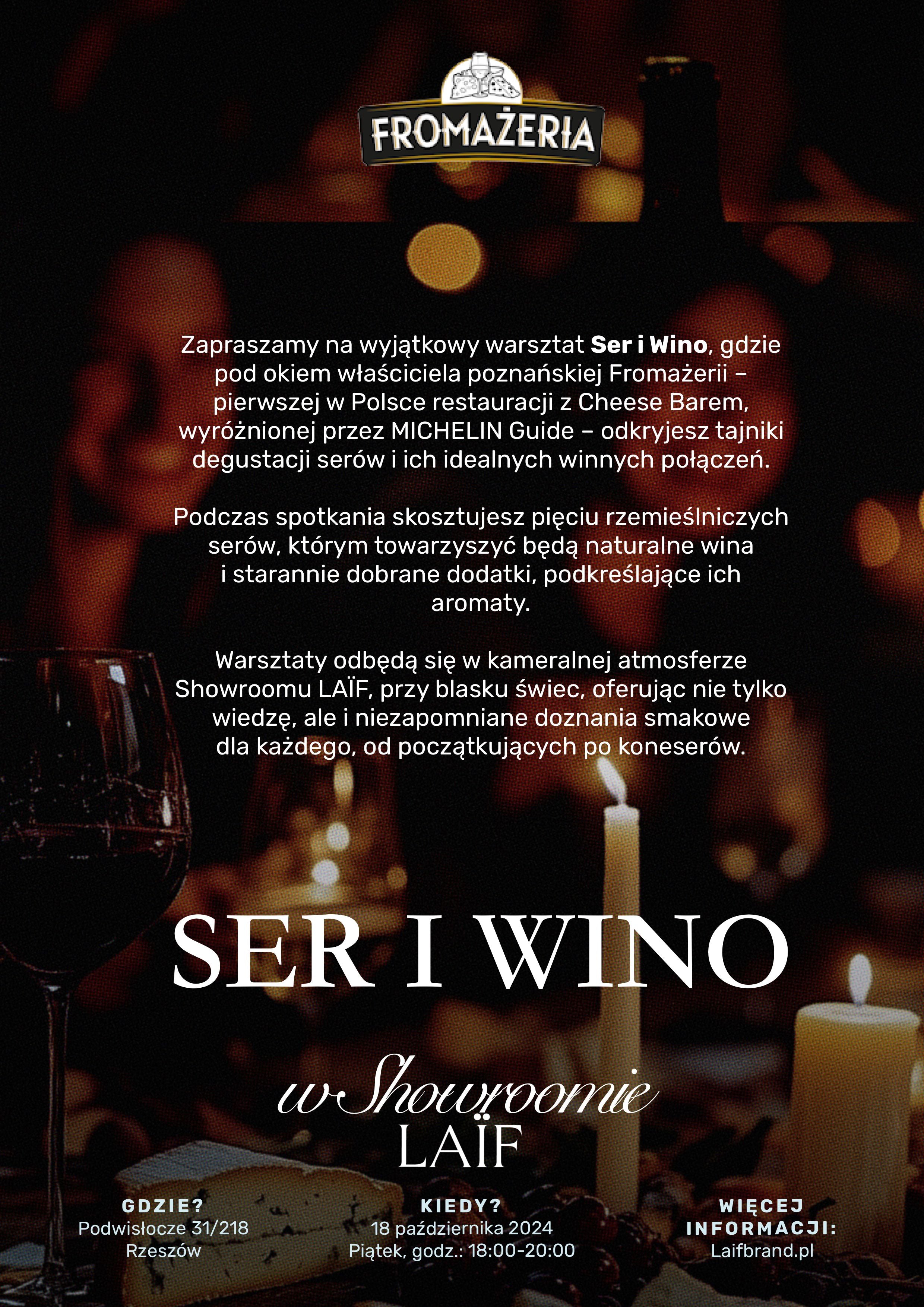 EVENT: Ser i Wino - Fromażeria w Showroomie LAIF