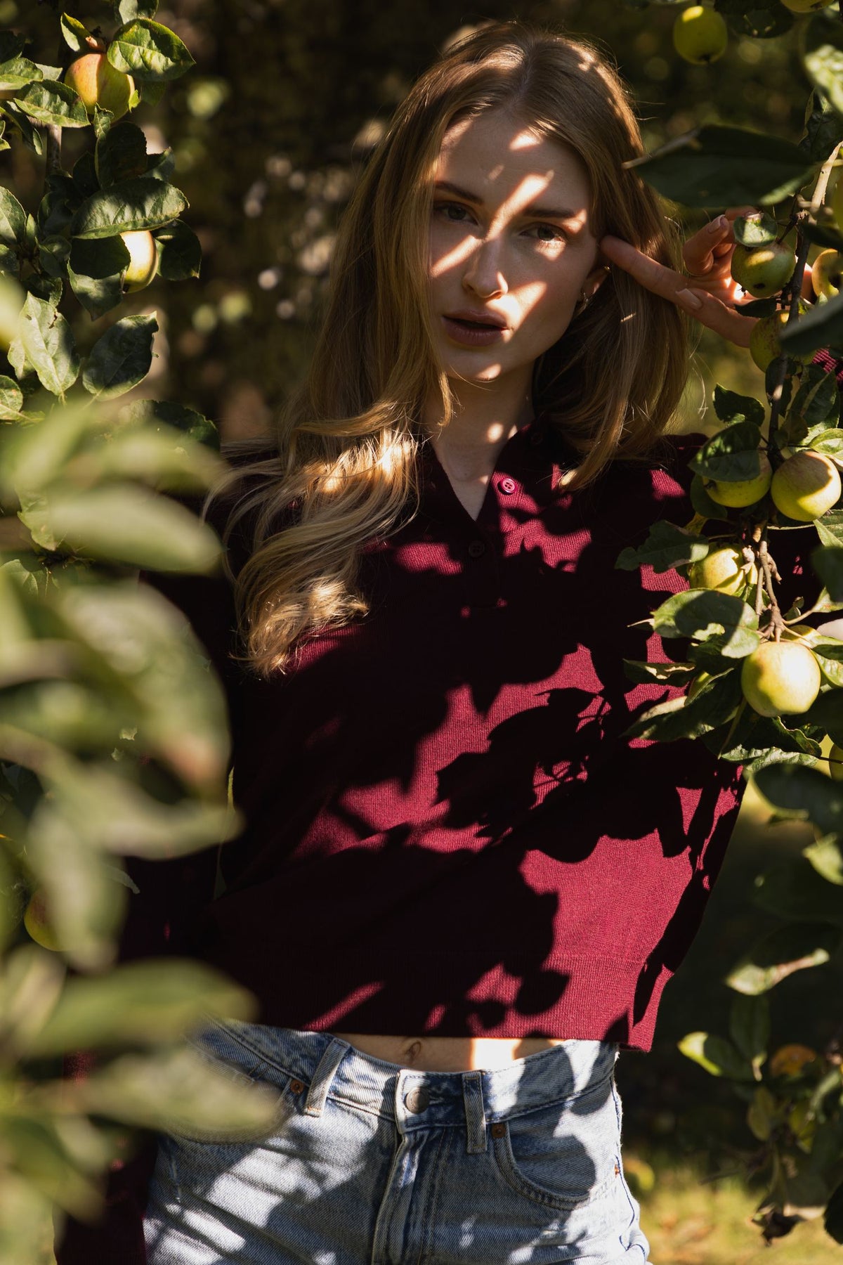 Damski sweter polo ze 100% wełny merino - Soren