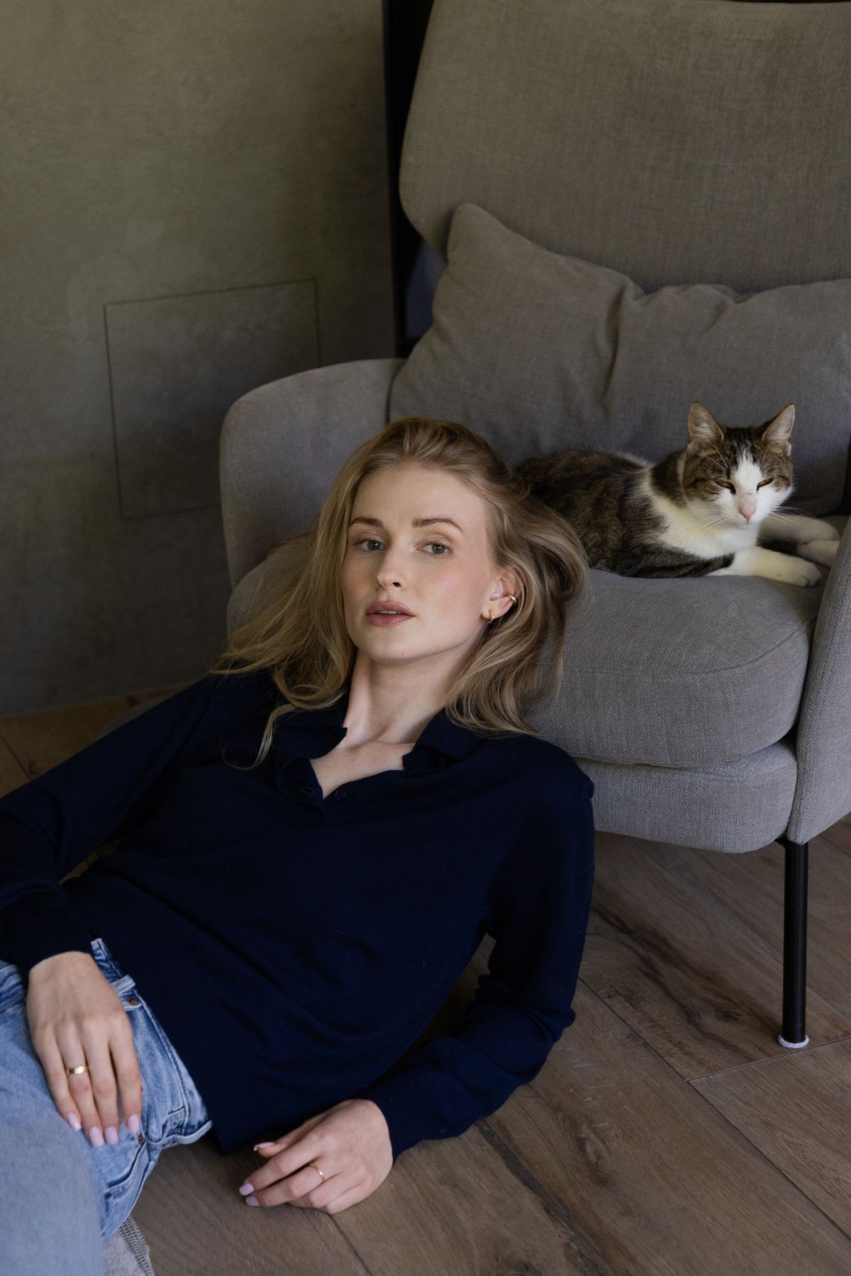 Damski sweter polo ze 100% wełny merino - Soren