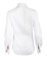 Koszula damska biała z długim rękawem - oversize - LIPSTICK